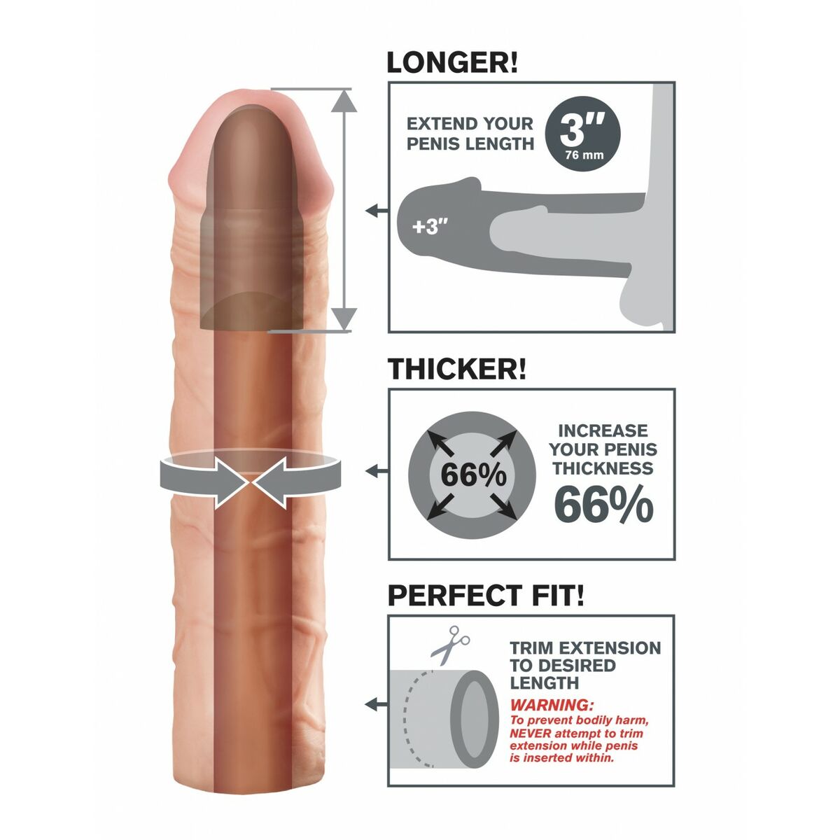 Potah na penis Pipedream Fantasy X-Tensions Maso